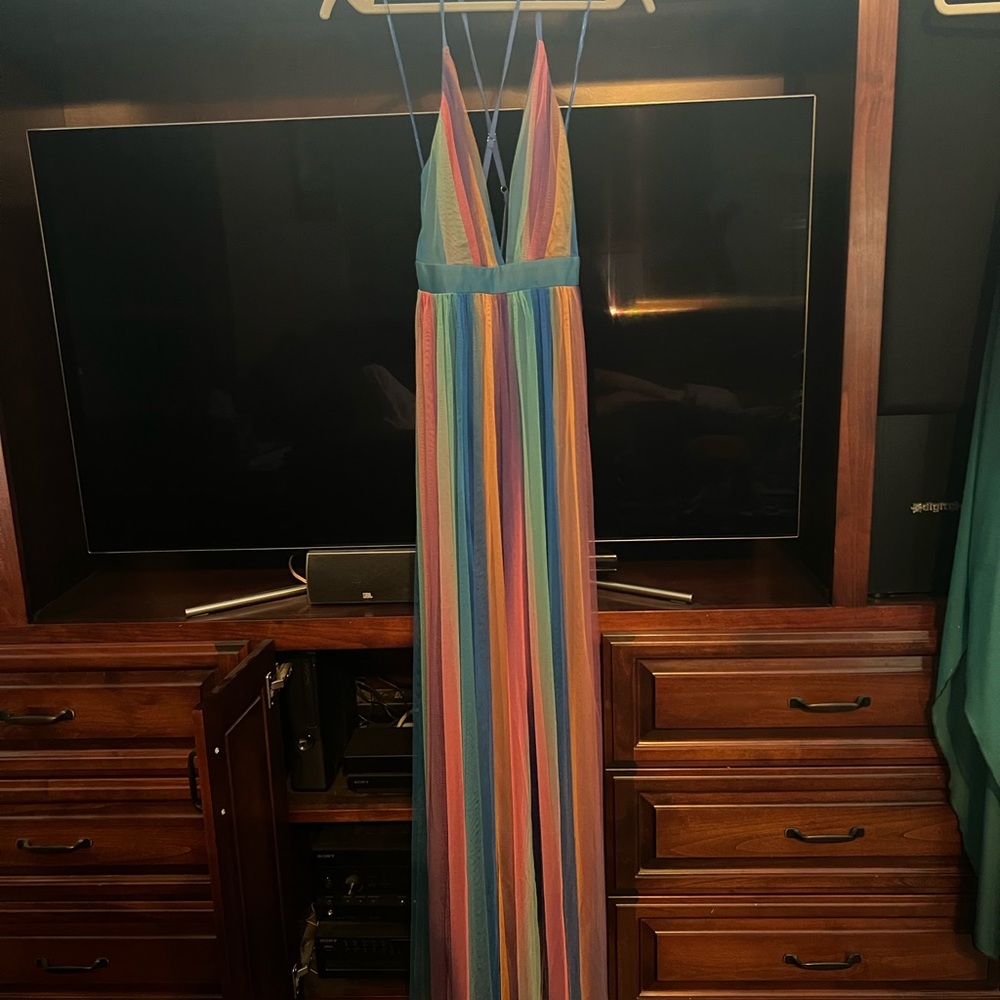 Multicolor Striped Maxi Dress